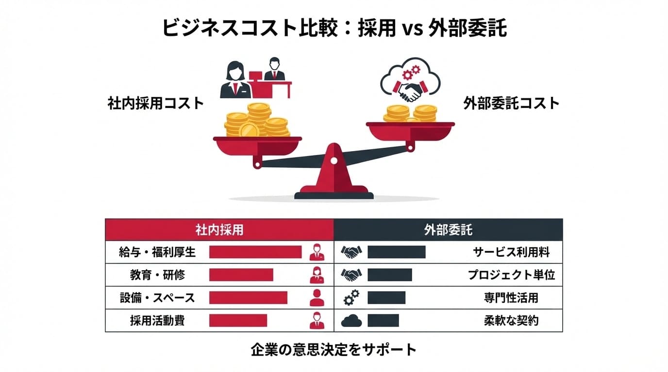 稟議が通る！「採用コスト vs アウトソーシング費用」比較表の作り方