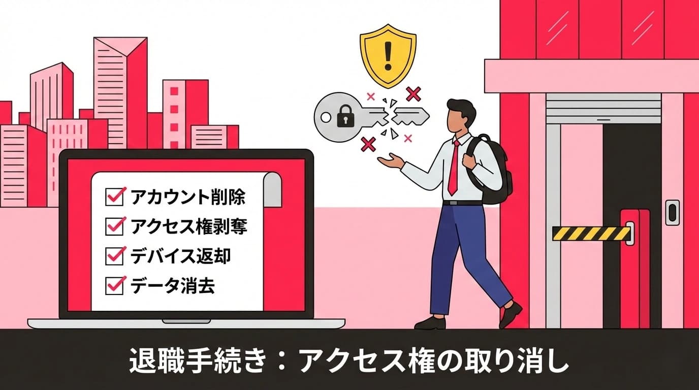 退職時にIDを削除し忘れると？情報持ち出しを防ぐ退職手続きチェックリスト