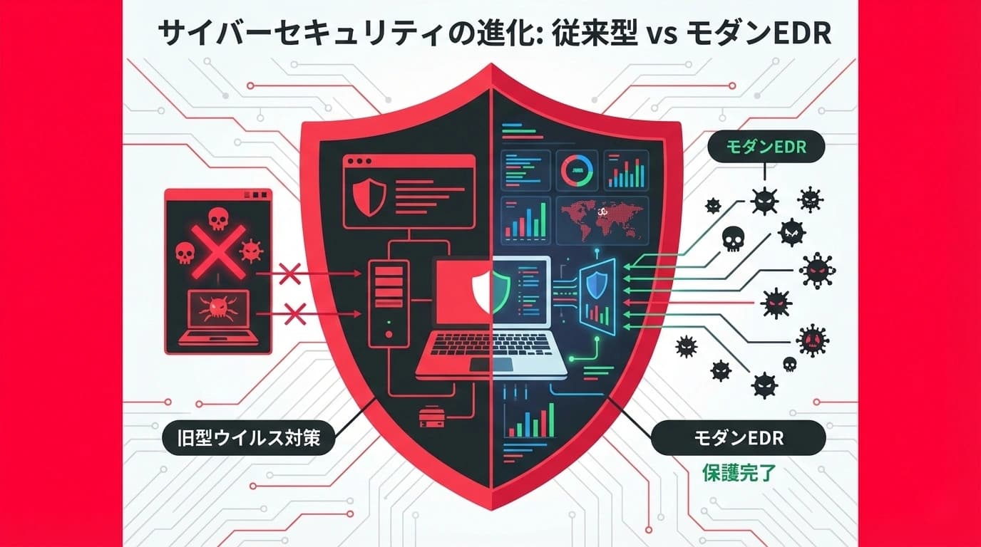 ウイルスバスターだけでは守れない？EDRと従来型アンチウイルスの違いを解説