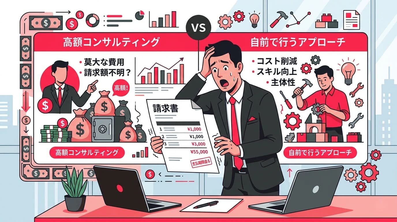 DXコンサルティングの費用が高い理由と、コンサル不要で進められるDXの範囲