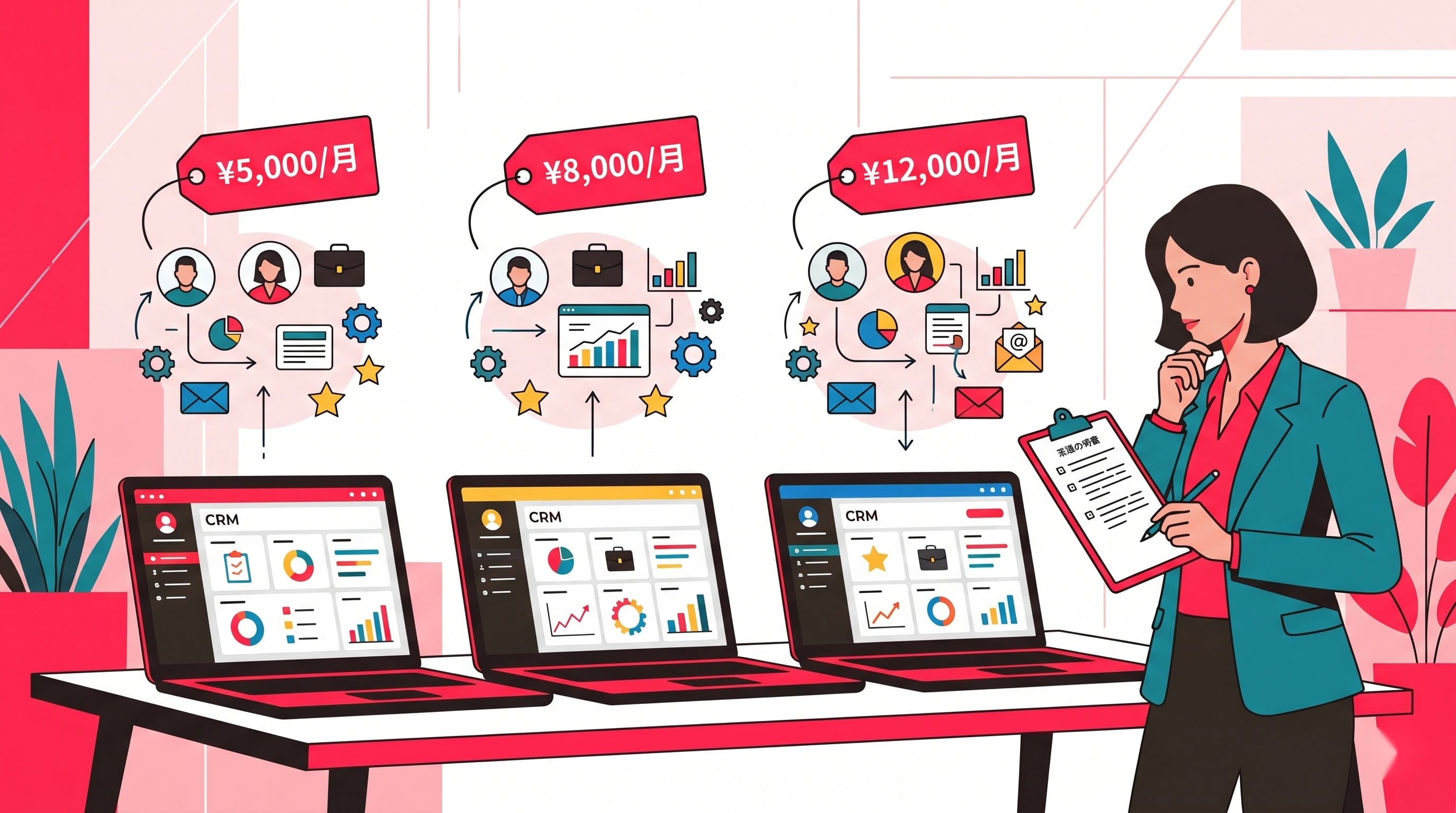 CRM（顧客管理）ツールの導入費用と選び方｜HubSpot・Salesforce・Zoho比較
