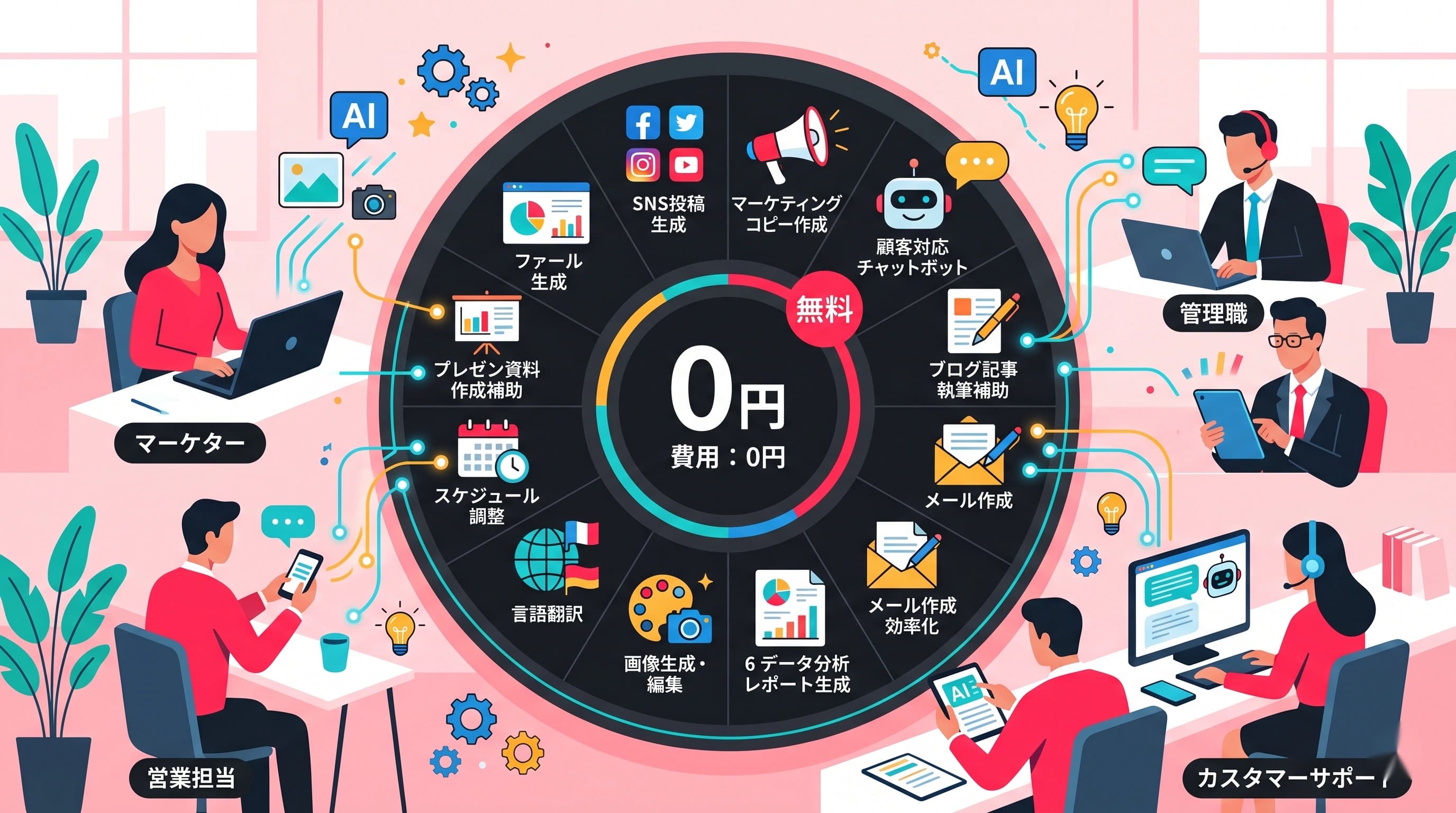 中小企業のAI活用事例10選｜月額0円から始められるAIツール