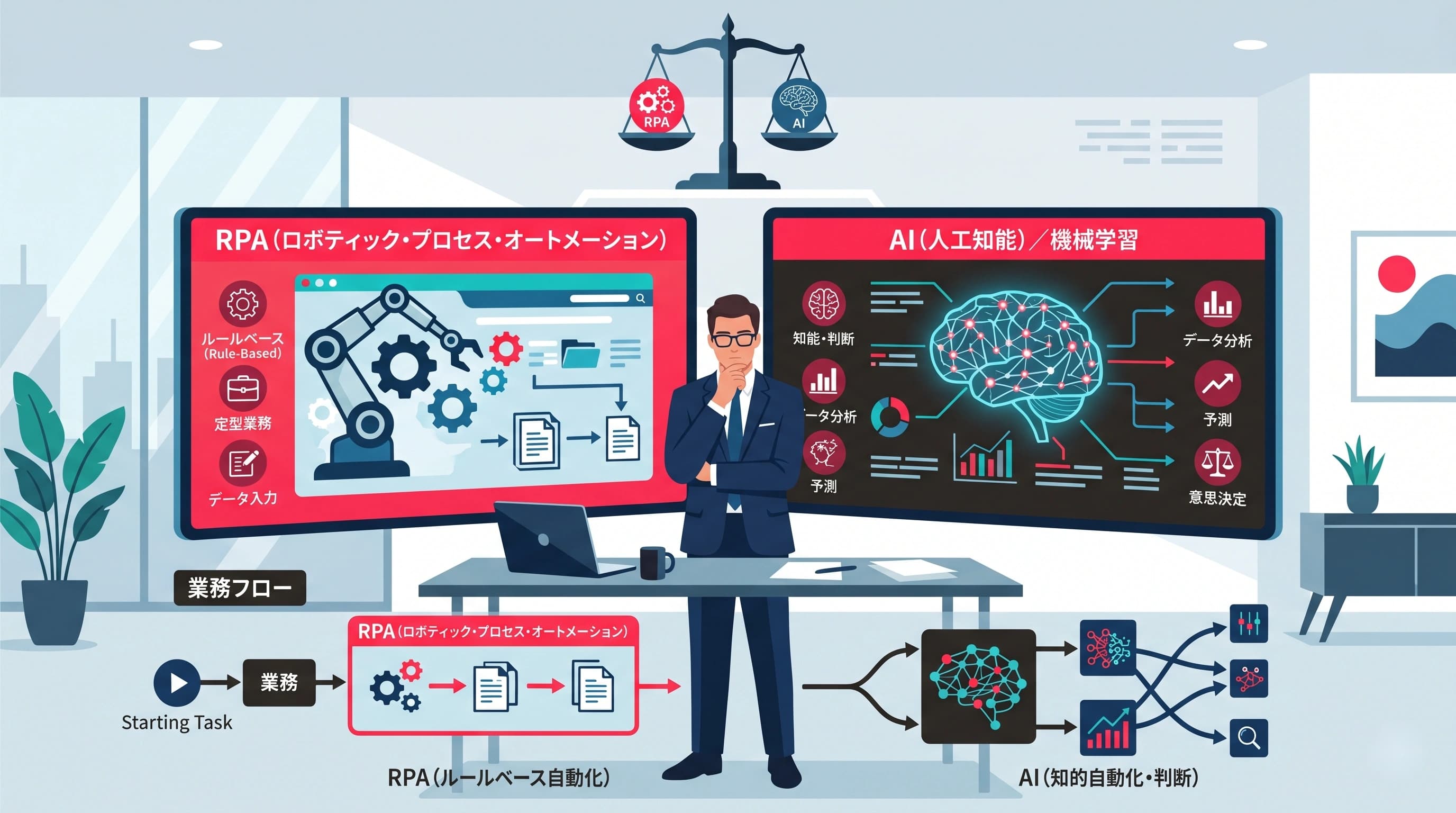 RPA vs AI、業務自動化に使うべきはどっち？ユースケース別に解説