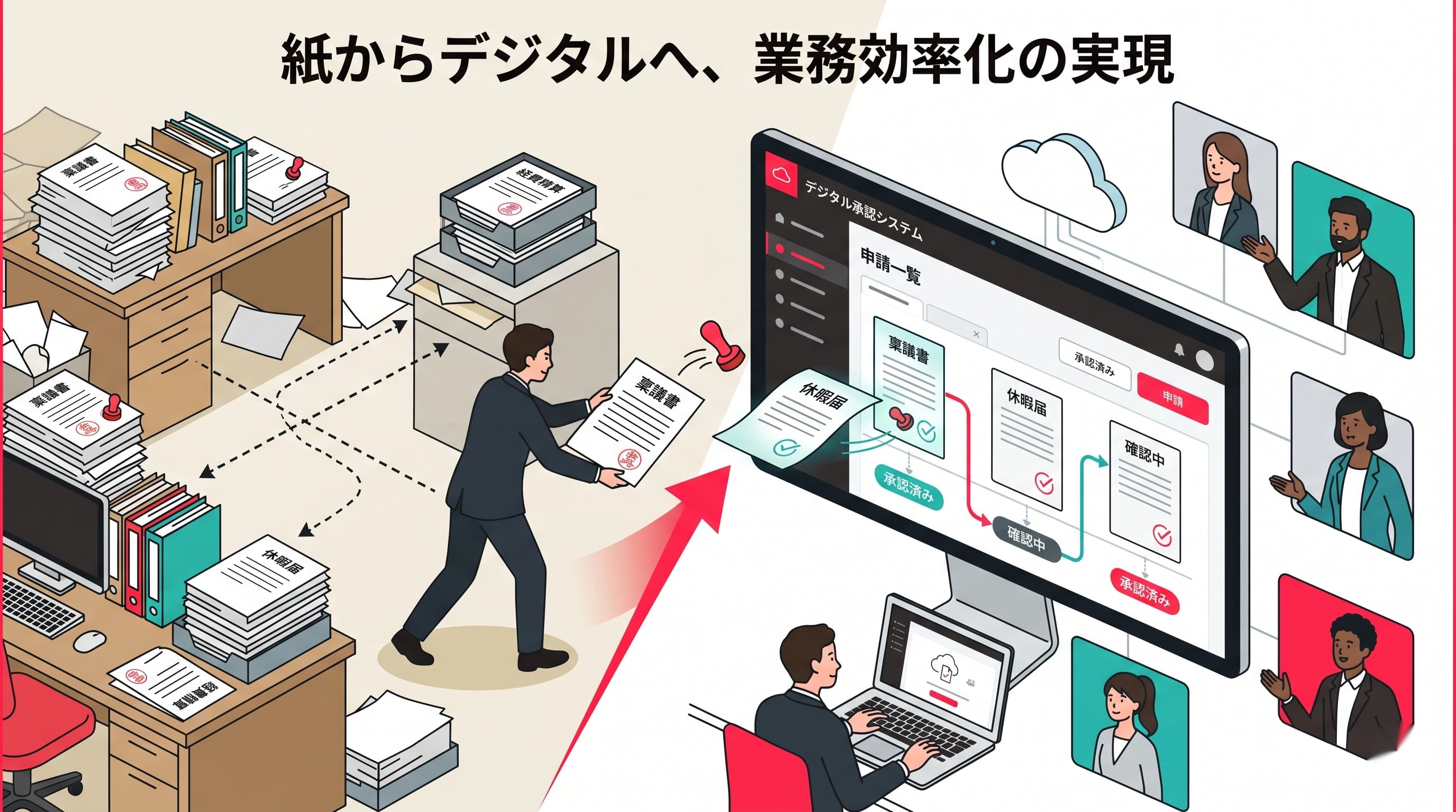 社内申請（稟議・休暇・経費）をワークフローツールで電子化する手順