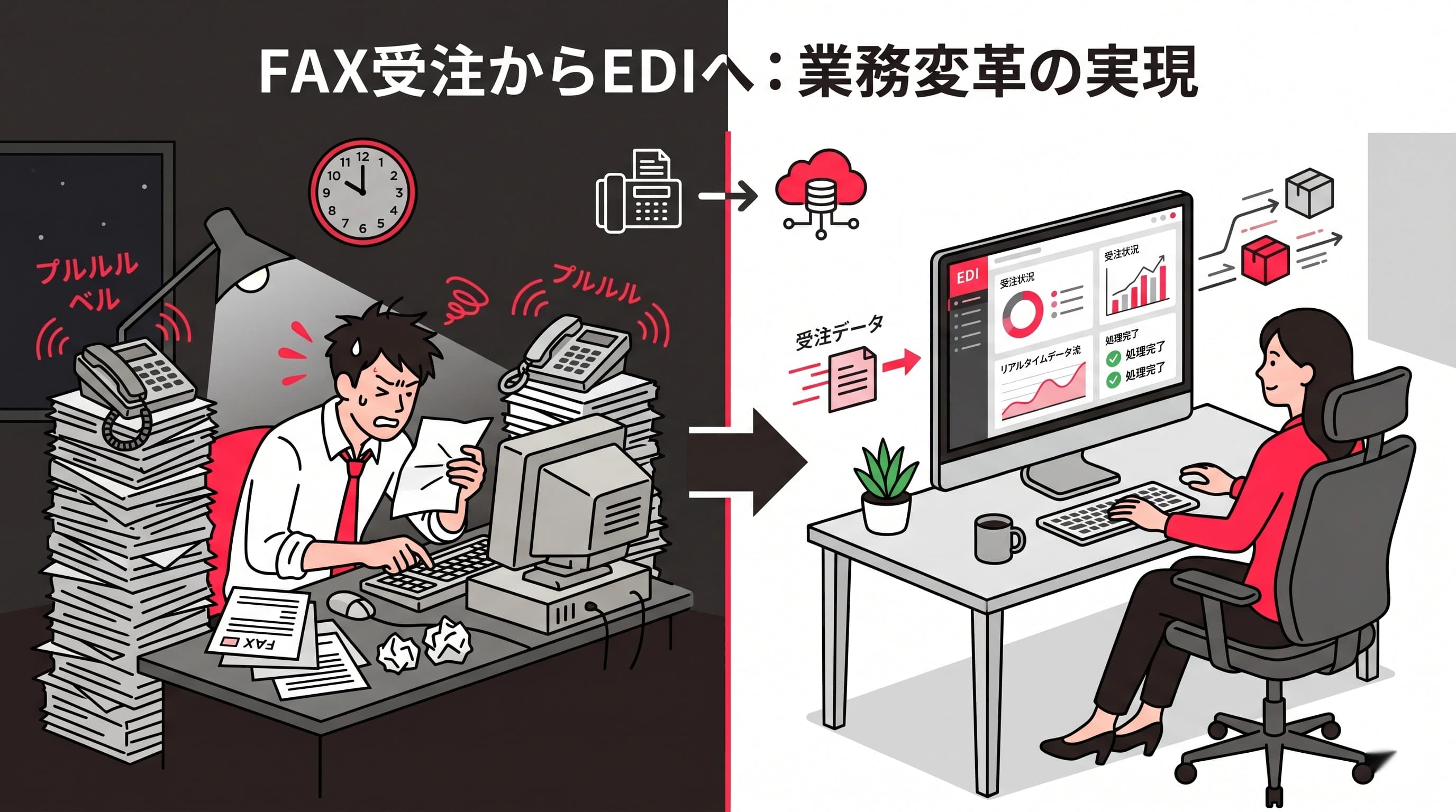 受発注業務のFAX・電話をEDI化して入力ミスと残業をゼロにする